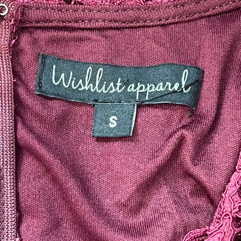 Wishlist Apparel Burgundy Lace Fit and‎ Flare Party Cocktail Dress S